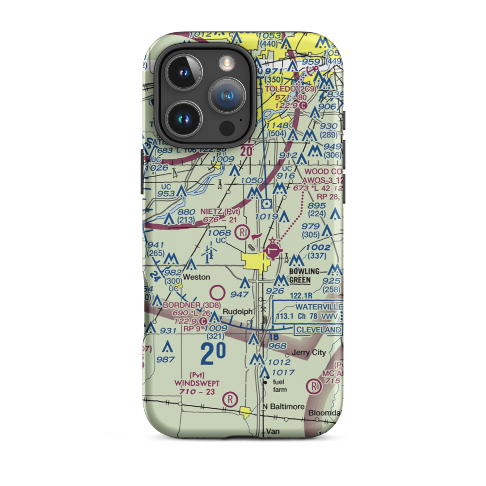 Nietz Airport (6OH7) VFR Sectional  Tough iPhone Case iPhone 16 Pro Max model shown