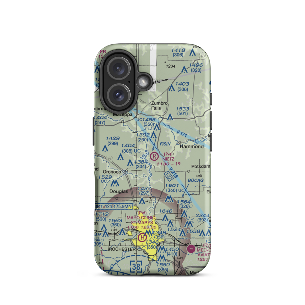Nietz Airstrip (MN32) VFR Sectional  Tough iPhone Case iPhone 16 model shown