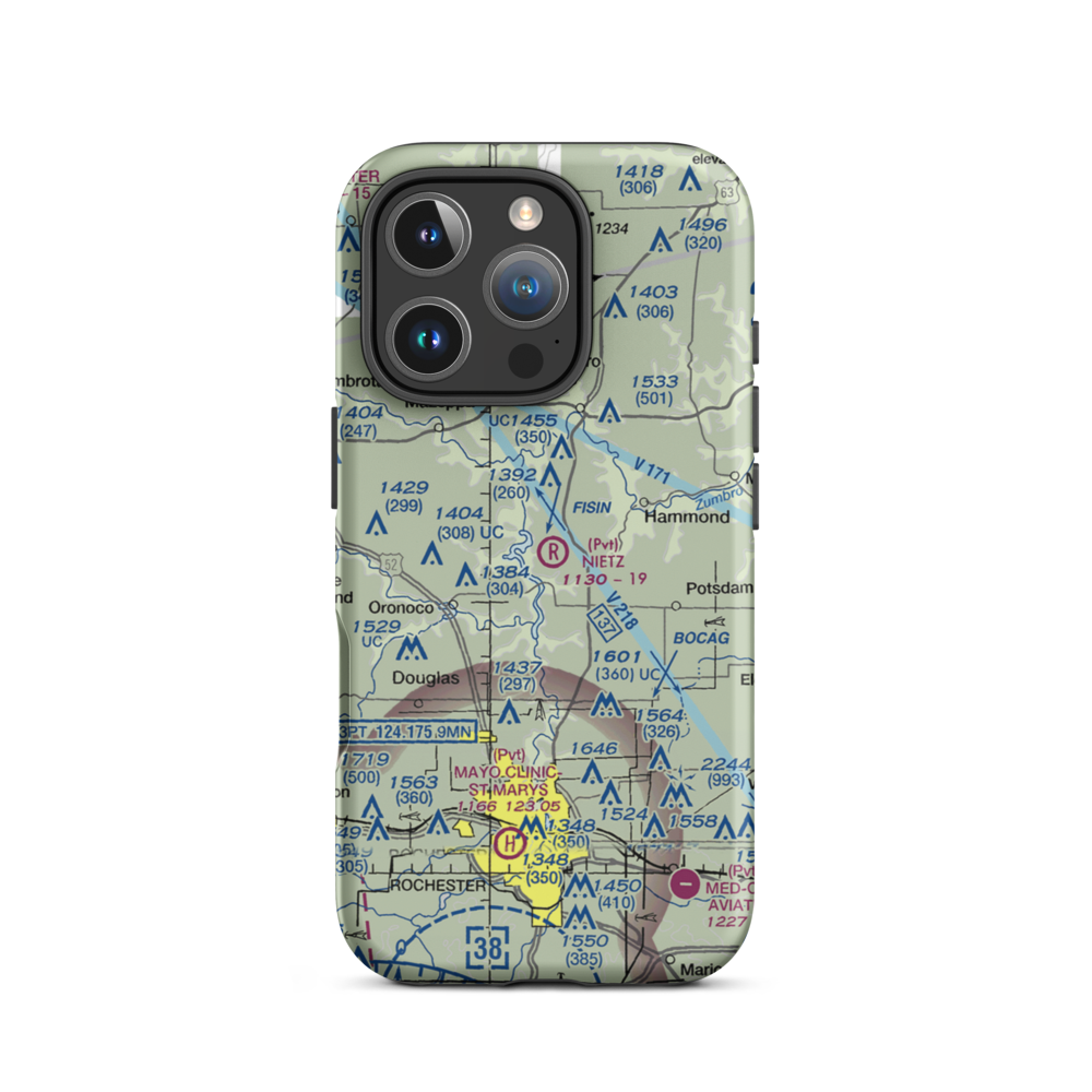 Nietz Airstrip (MN32) VFR Sectional  Tough iPhone Case iPhone 16 Pro model shown