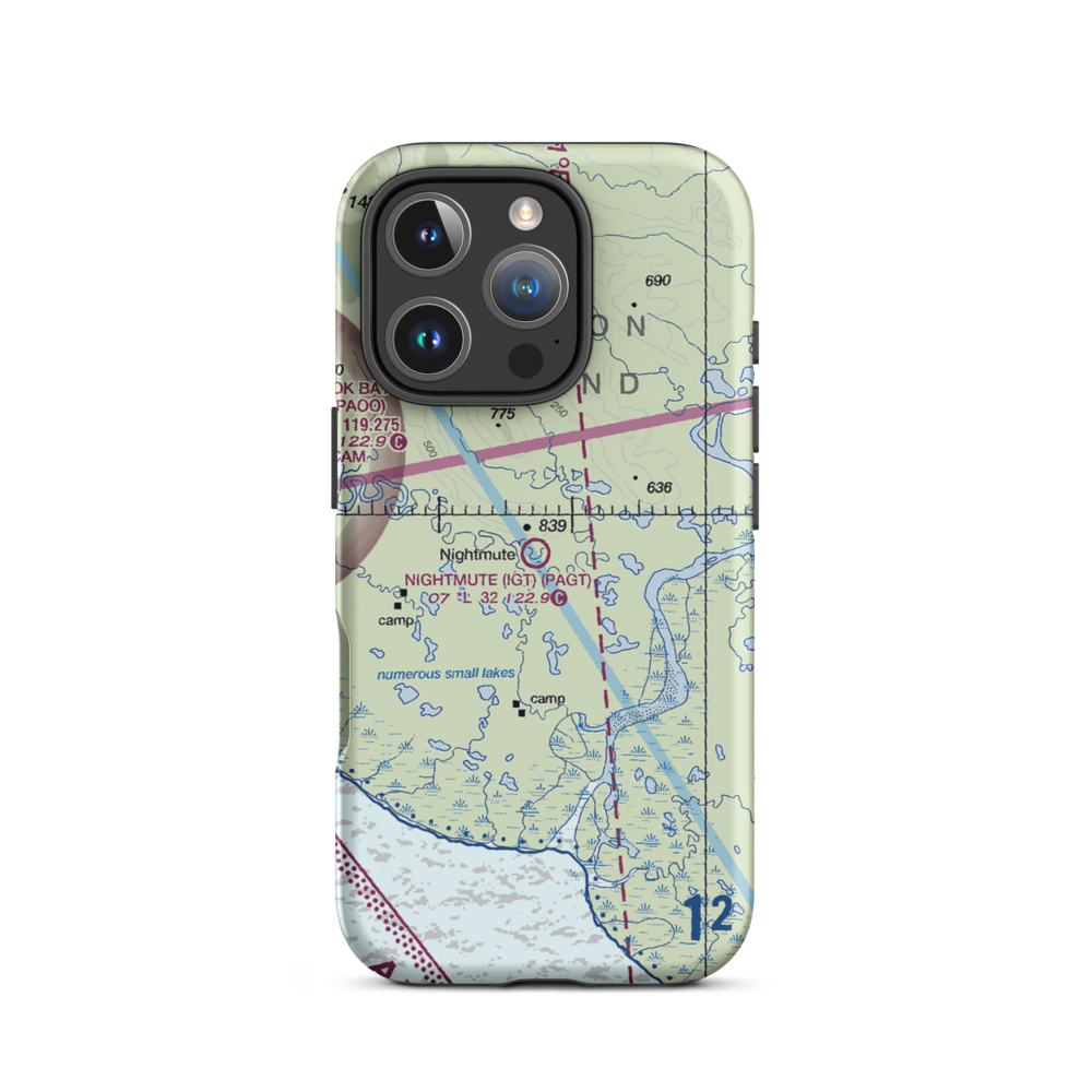 Nightmute Airport (IGT) VFR Sectional  Tough iPhone Case iPhone 16 Pro model shown