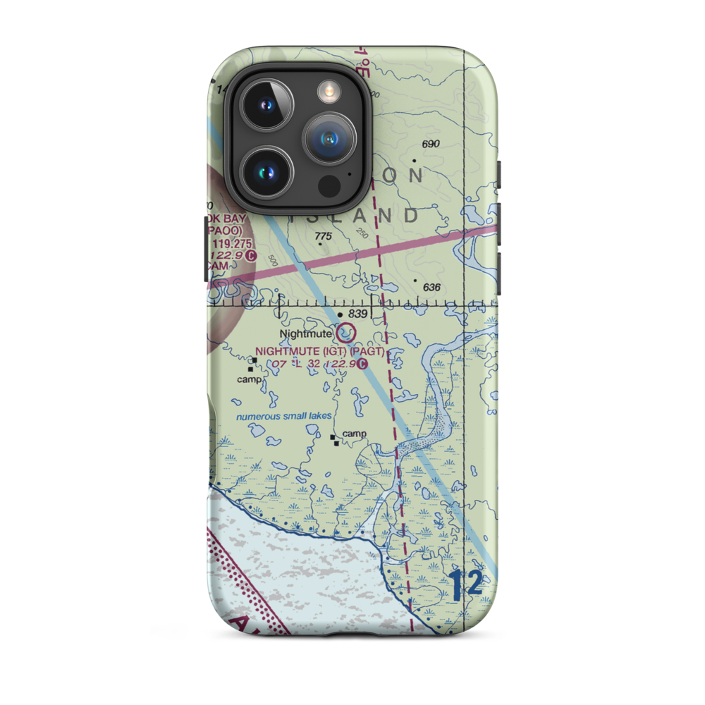 Nightmute Airport (IGT) VFR Sectional  Tough iPhone Case iPhone 16 Pro Max model shown
