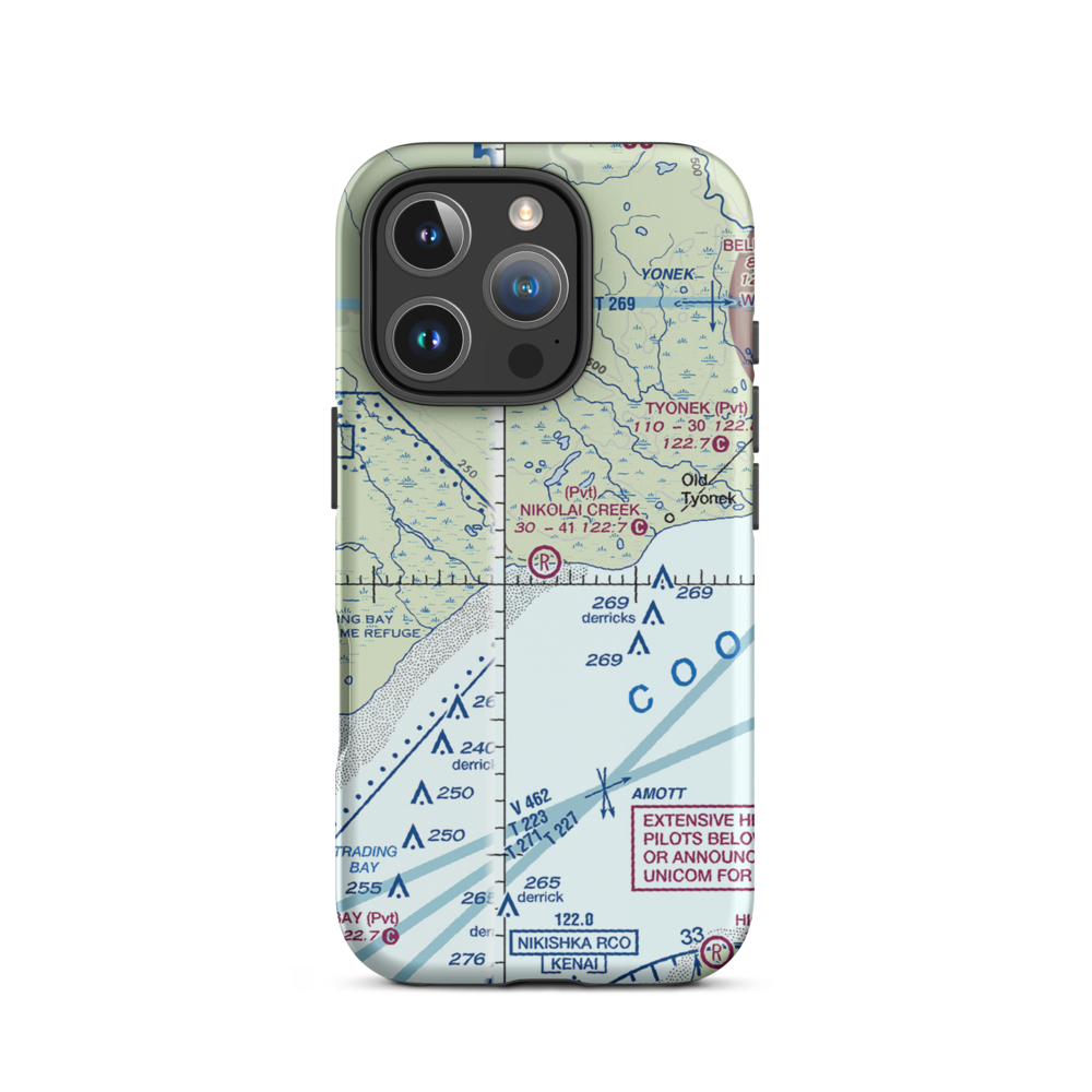 Nikolai Creek Airport (9AK3) VFR Sectional  Tough iPhone Case iPhone 16 Pro model shown