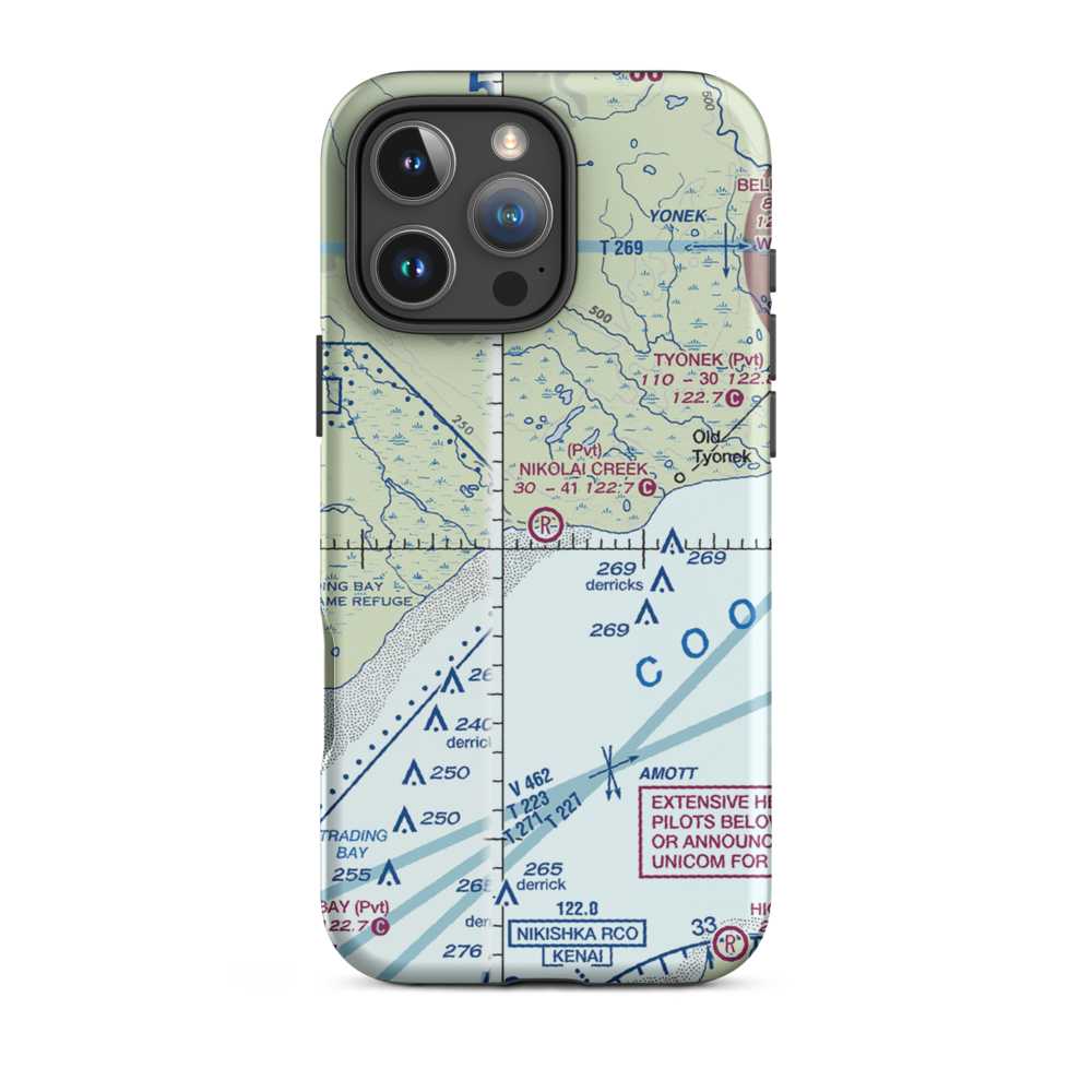 Nikolai Creek Airport (9AK3) VFR Sectional  Tough iPhone Case iPhone 16 Pro Max model shown