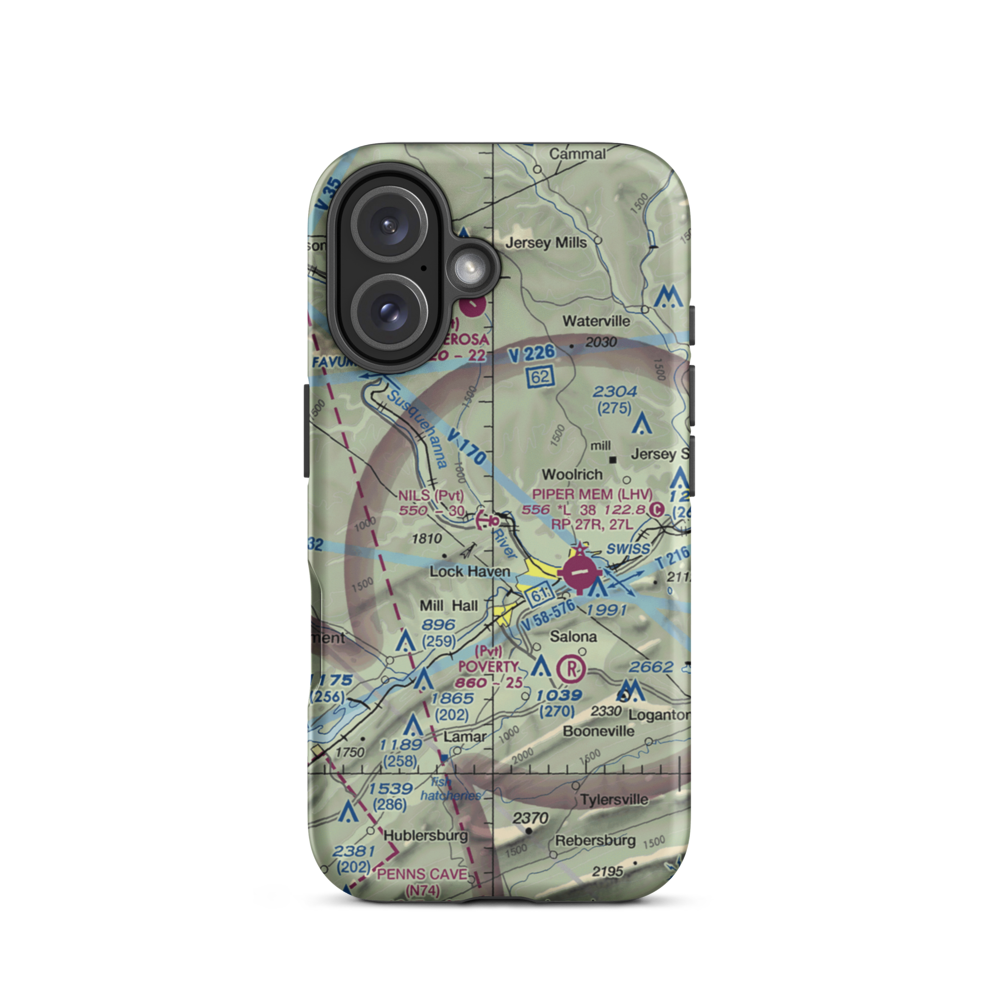 Nils Seaplane Base (96PA) VFR Sectional  Tough iPhone Case iPhone 16 model shown