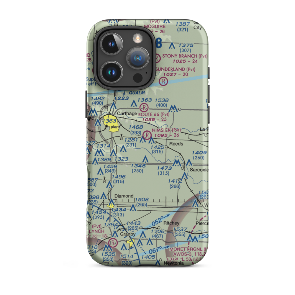 Nimsick Airport (3MO5) VFR Sectional  Tough iPhone Case iPhone 16 Pro Max model shown
