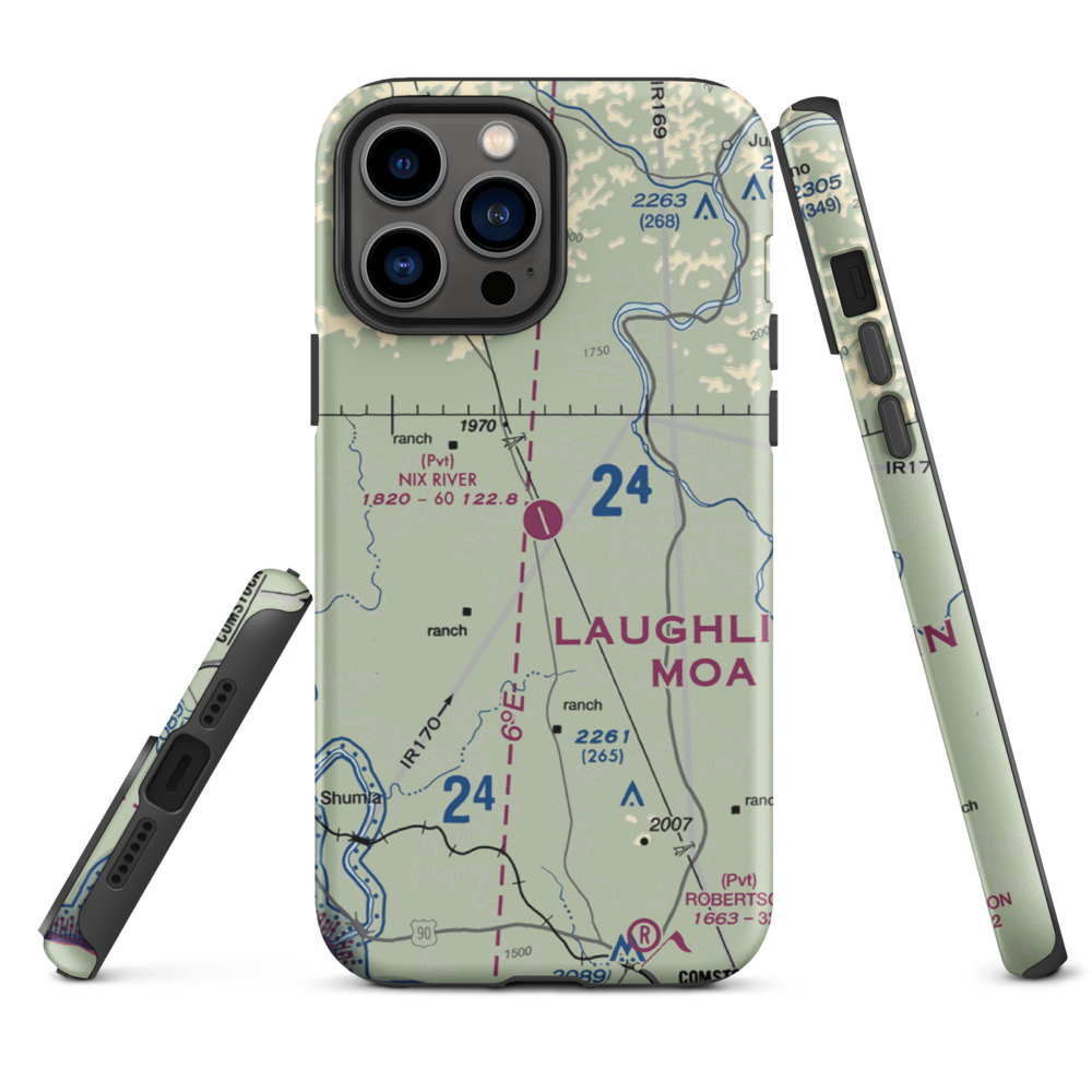 Nix River Ranch Strip (TX07) VFR Sectional  Tough iPhone Case iPhone 13 Pro Max model shown