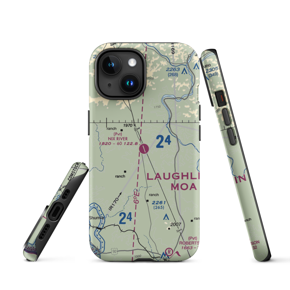 Nix River Ranch Strip (TX07) VFR Sectional  Tough iPhone Case iPhone 15 model shown