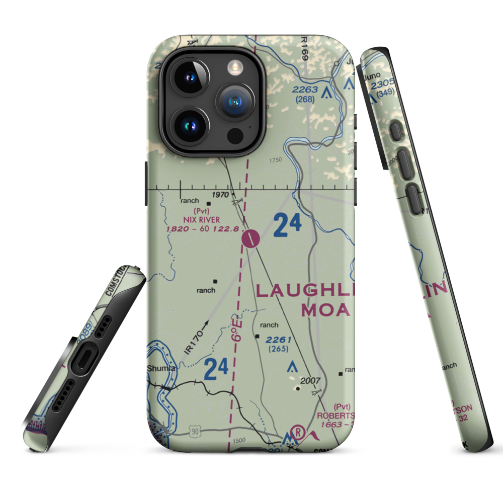 Nix River Ranch Strip (TX07) VFR Sectional  Tough iPhone Case iPhone 15 Pro Max model shown