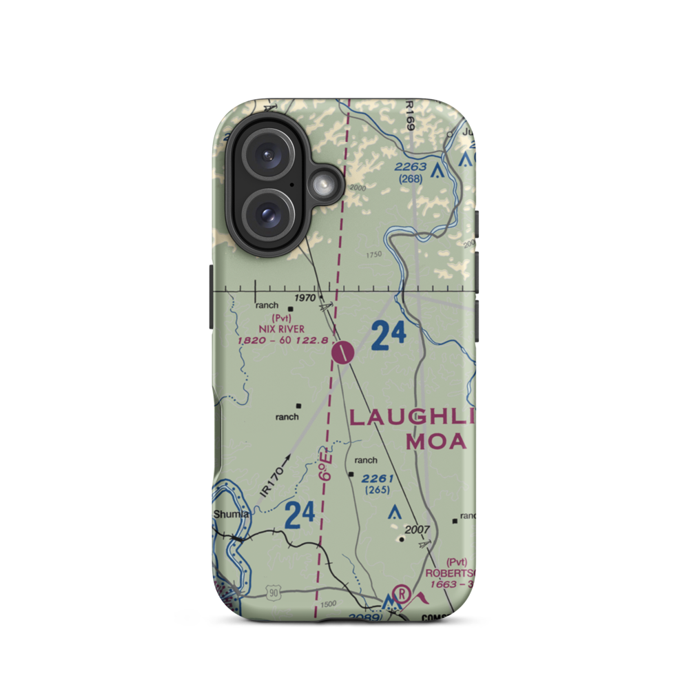 Nix River Ranch Strip (TX07) VFR Sectional  Tough iPhone Case iPhone 16 model shown