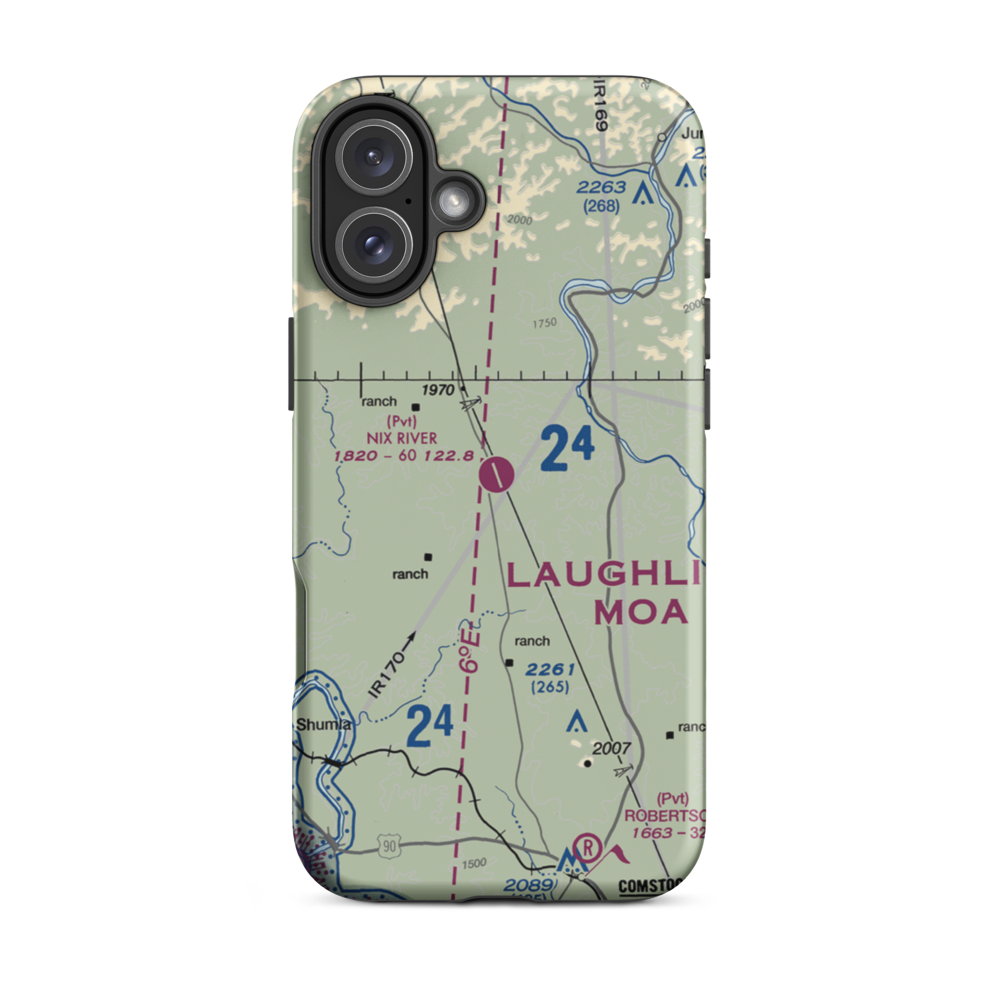 Nix River Ranch Strip (TX07) VFR Sectional  Tough iPhone Case iPhone 16 Plus model shown