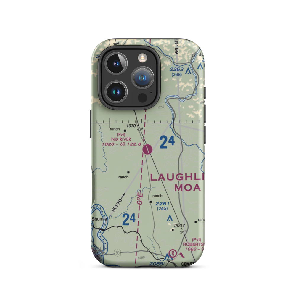 Nix River Ranch Strip (TX07) VFR Sectional  Tough iPhone Case iPhone 16 Pro model shown