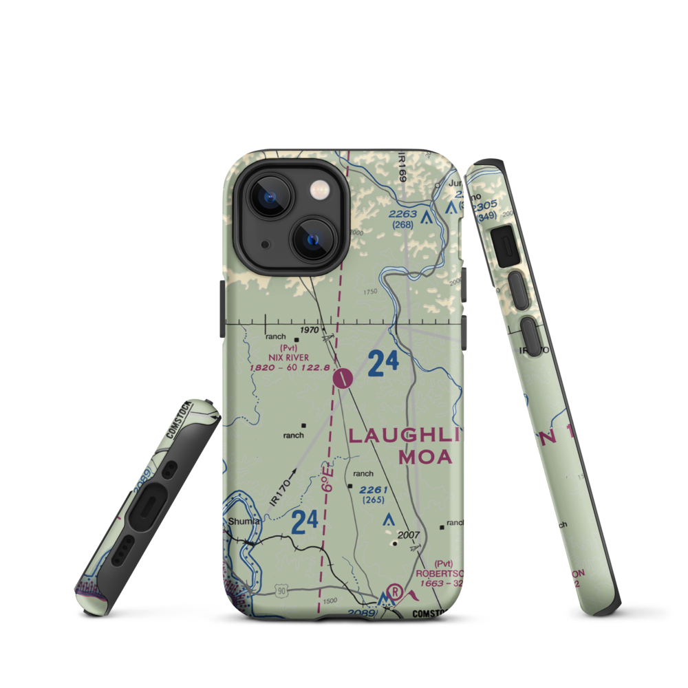 Nix River Ranch Strip (TX07) VFR Sectional  Tough iPhone Case iPhone 13 mini model shown