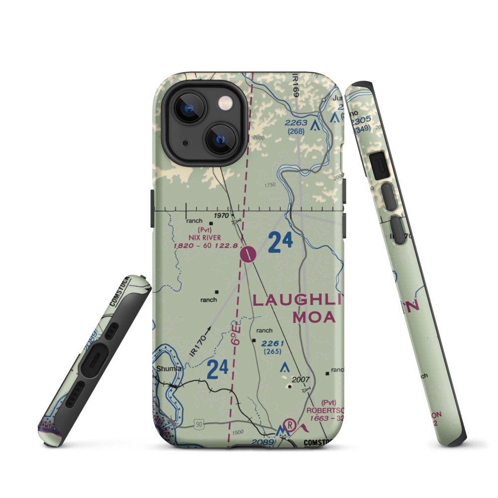 Nix River Ranch Strip (TX07) VFR Sectional  Tough iPhone Case iPhone 13 model shown