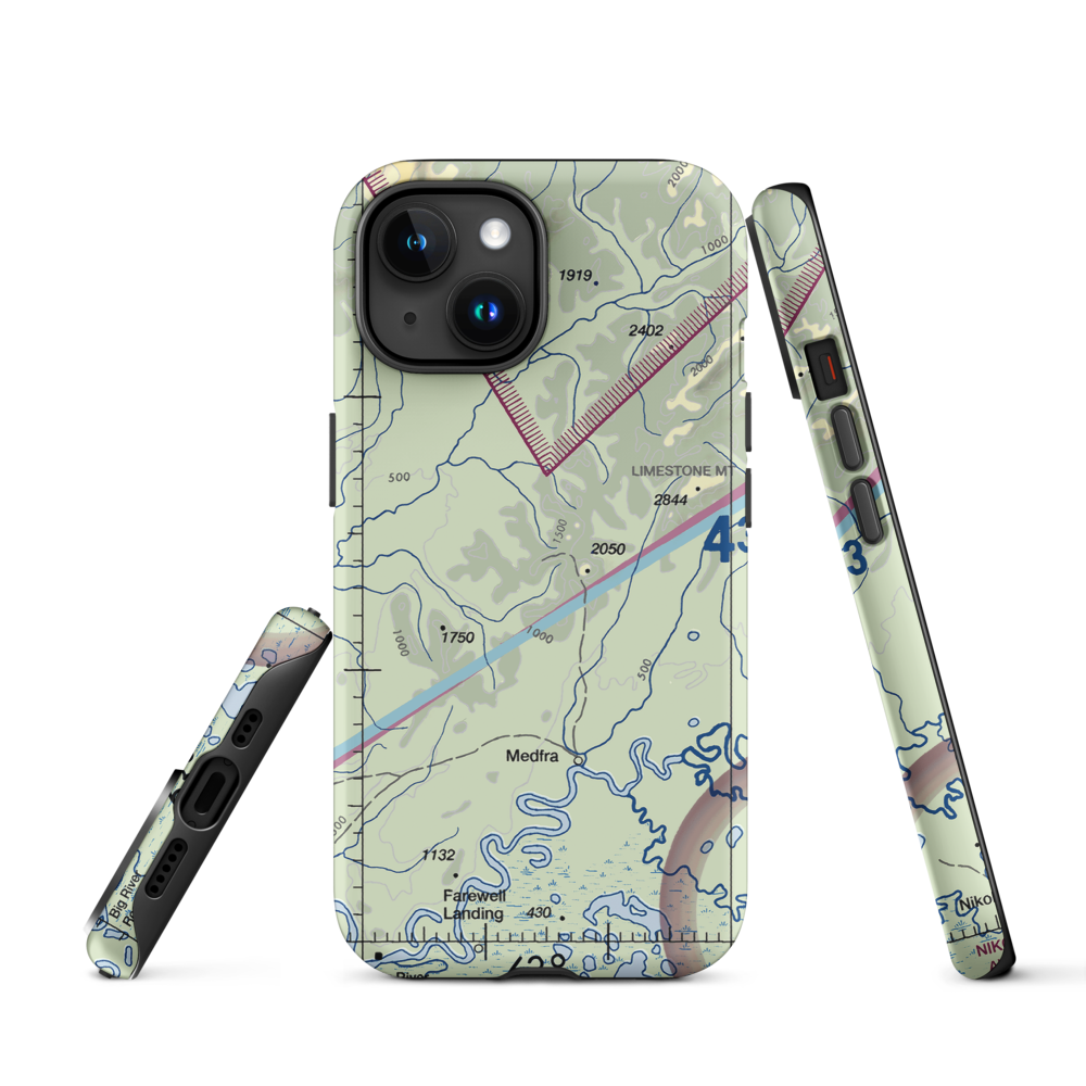 Nixon Fork Mine Airport (AK40) VFR Sectional  Tough iPhone Case iPhone 15 model shown