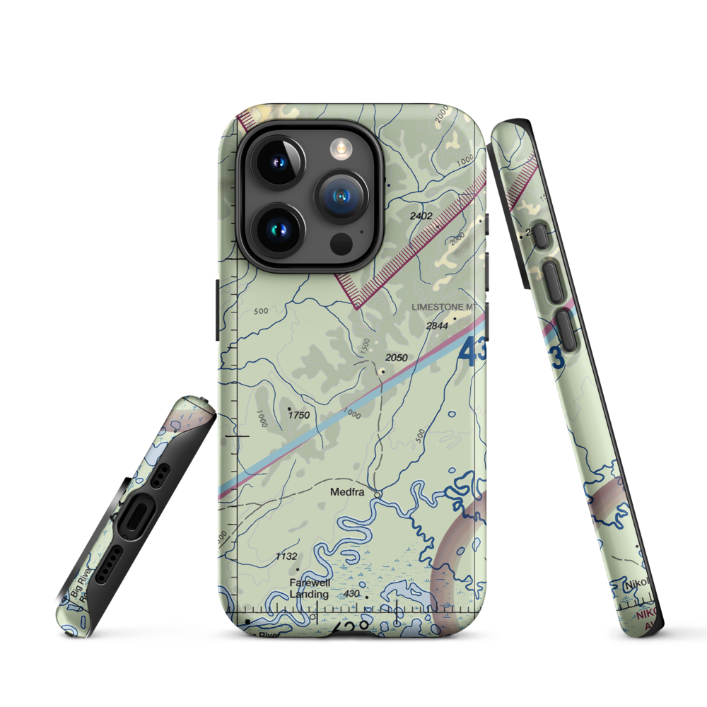 Nixon Fork Mine Airport (AK40) VFR Sectional  Tough iPhone Case iPhone 15 Pro model shown