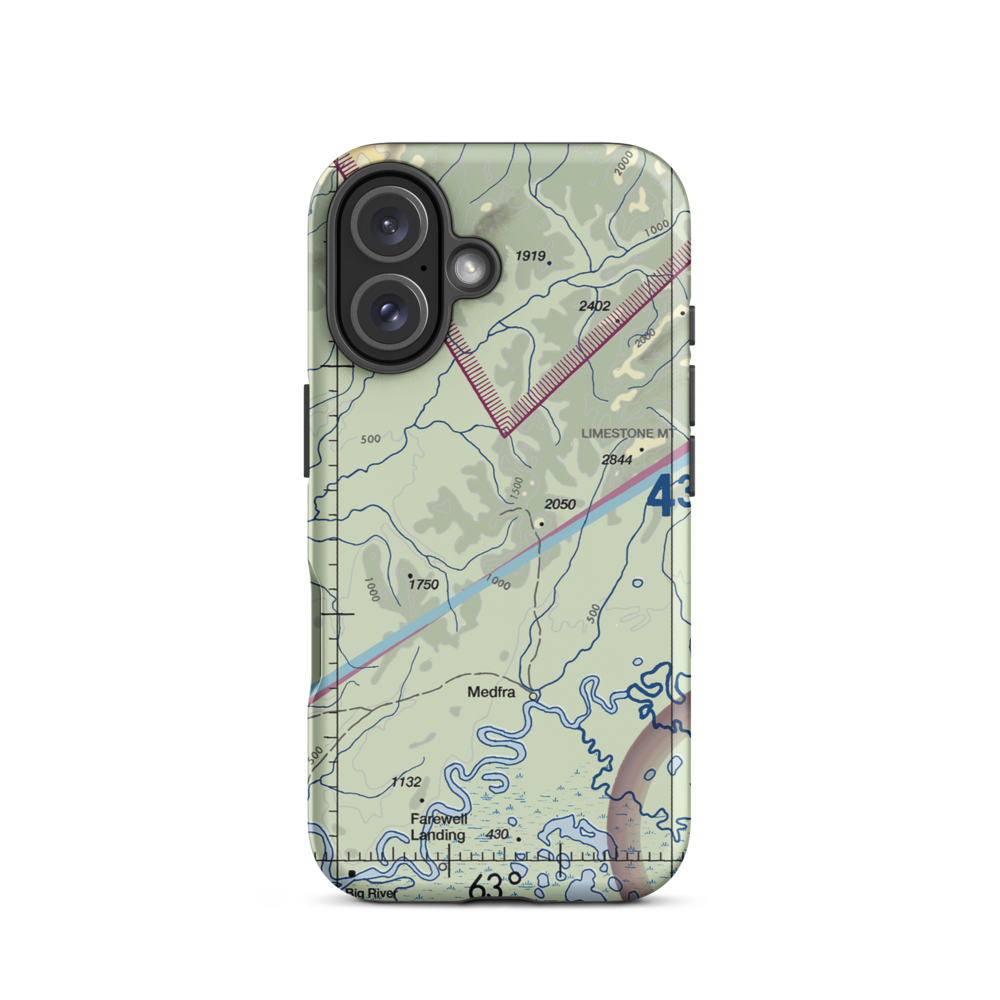 Nixon Fork Mine Airport (AK40) VFR Sectional  Tough iPhone Case iPhone 16 model shown