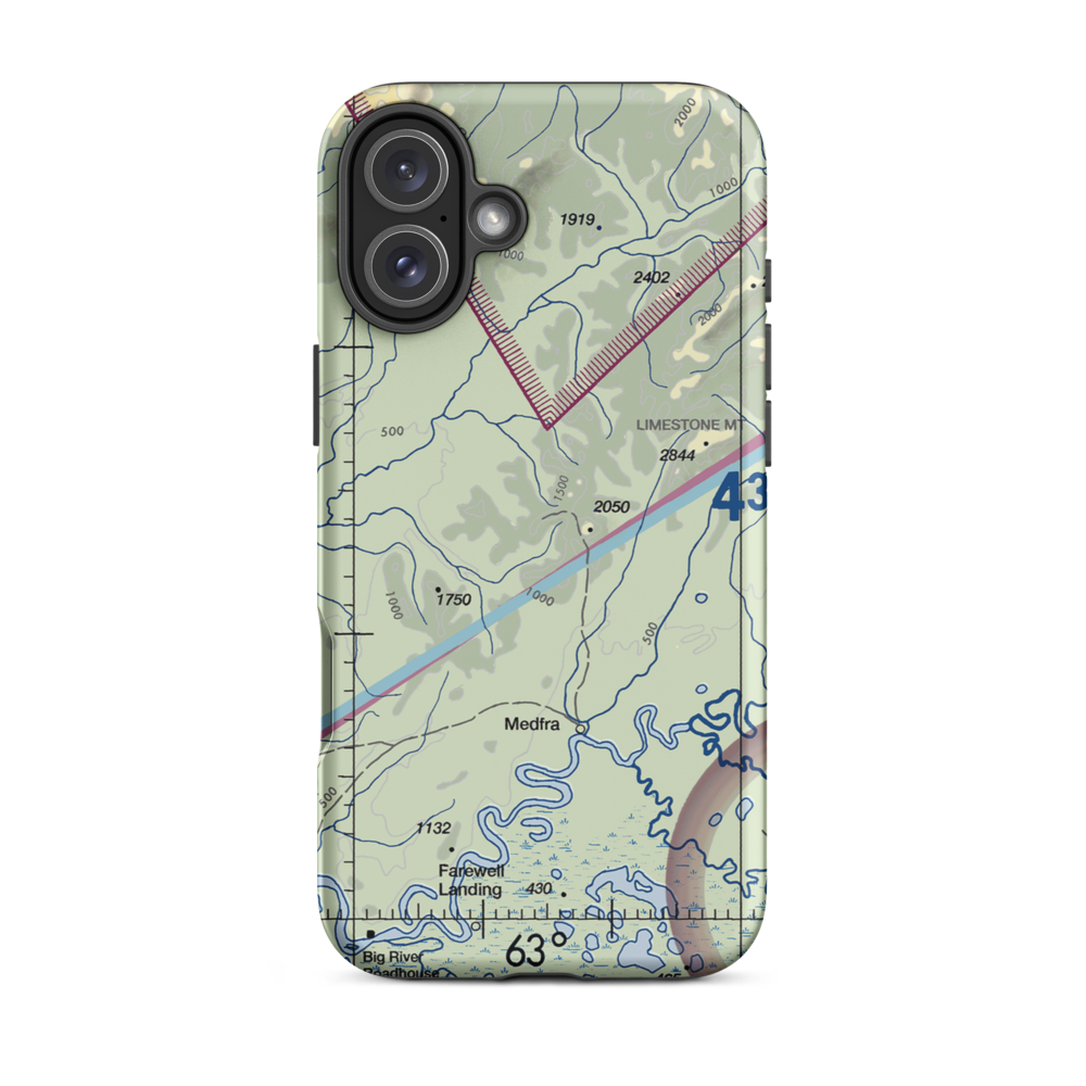 Nixon Fork Mine Airport (AK40) VFR Sectional  Tough iPhone Case iPhone 16 Plus model shown