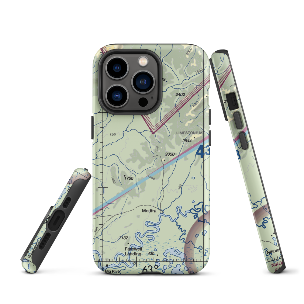 Nixon Fork Mine Airport (AK40) VFR Sectional  Tough iPhone Case iPhone 13 Pro model shown