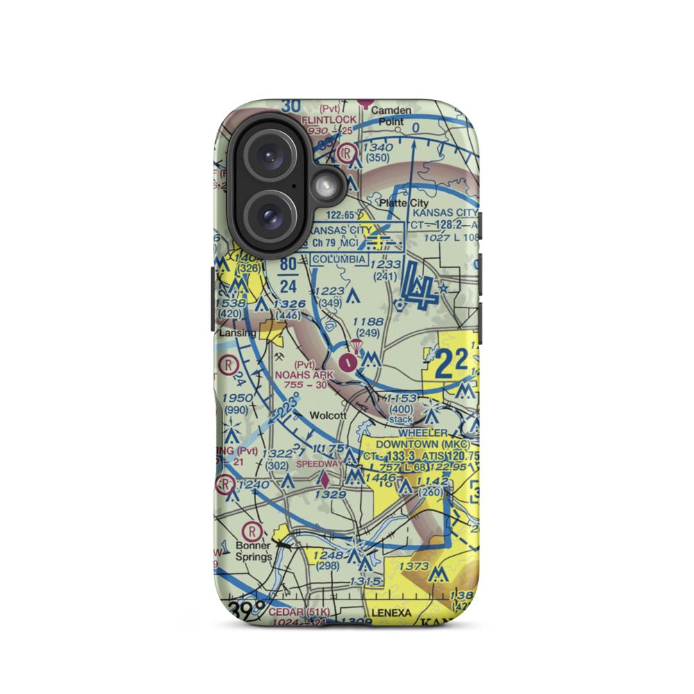 Noahs Ark Airport (06MO) VFR Sectional  Tough iPhone Case iPhone 16 model shown
