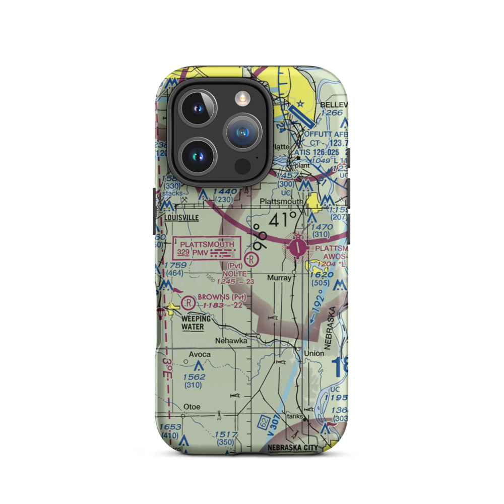 Nolte Farms Airport (NE82) VFR Sectional  Tough iPhone Case iPhone 16 Pro model shown
