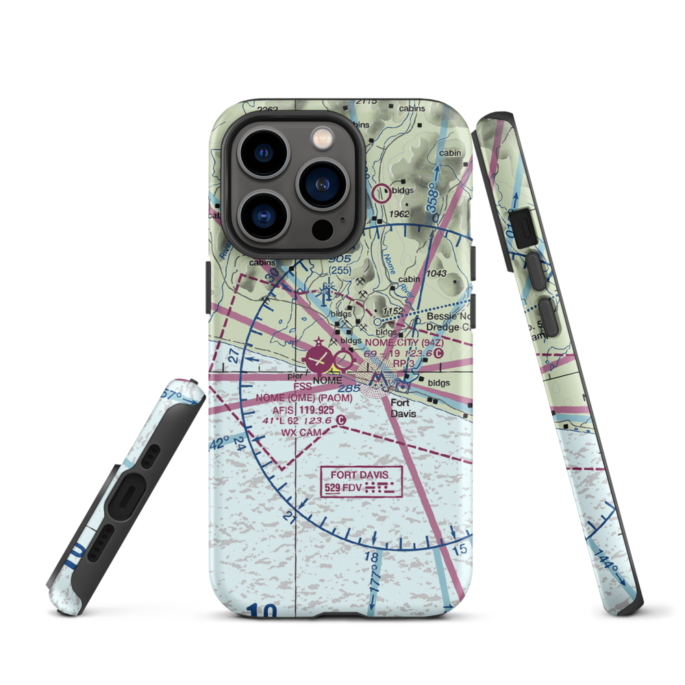 Nome City Field (94Z) VFR Sectional  Tough iPhone Case iPhone 13 Pro model shown