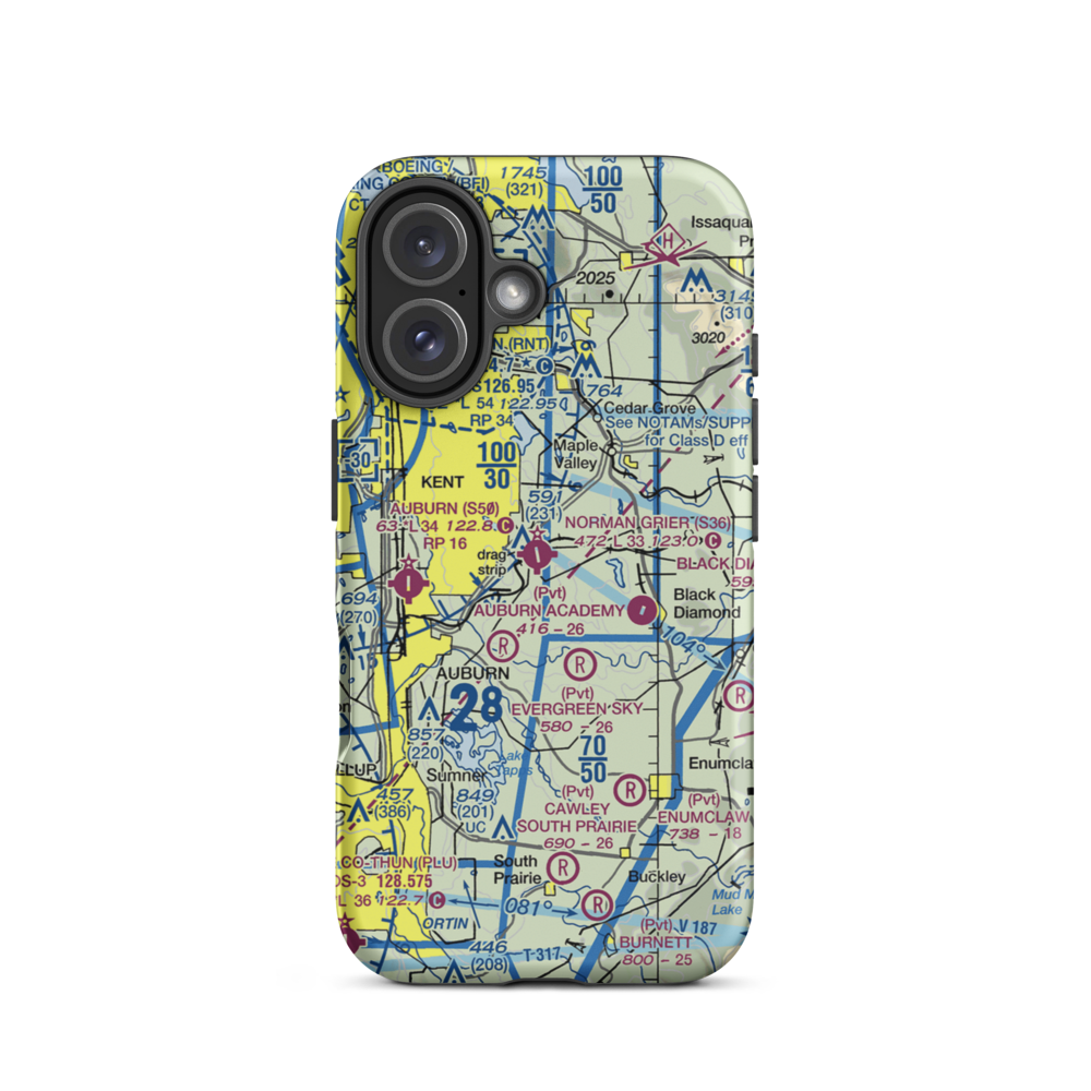 Norman Grier Field (S36) VFR Sectional  Tough iPhone Case iPhone 16 model shown