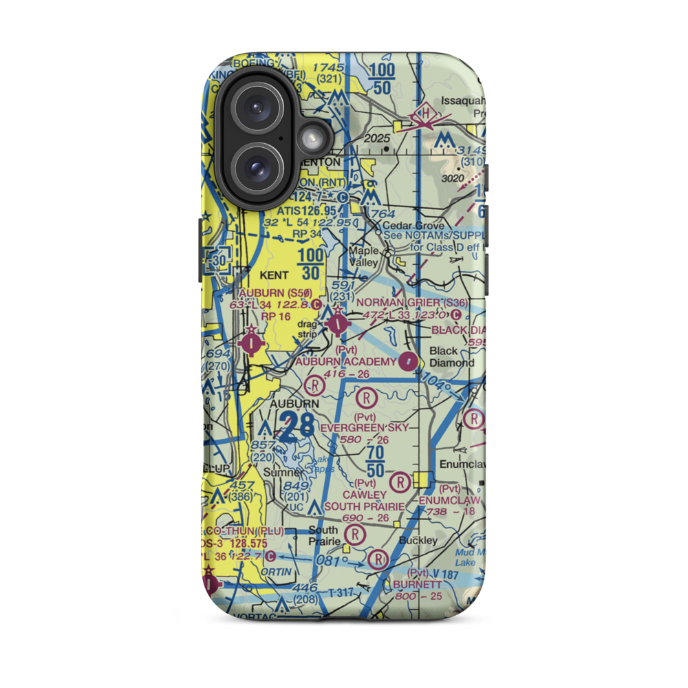 Norman Grier Field (S36) VFR Sectional  Tough iPhone Case iPhone 16 Plus model shown