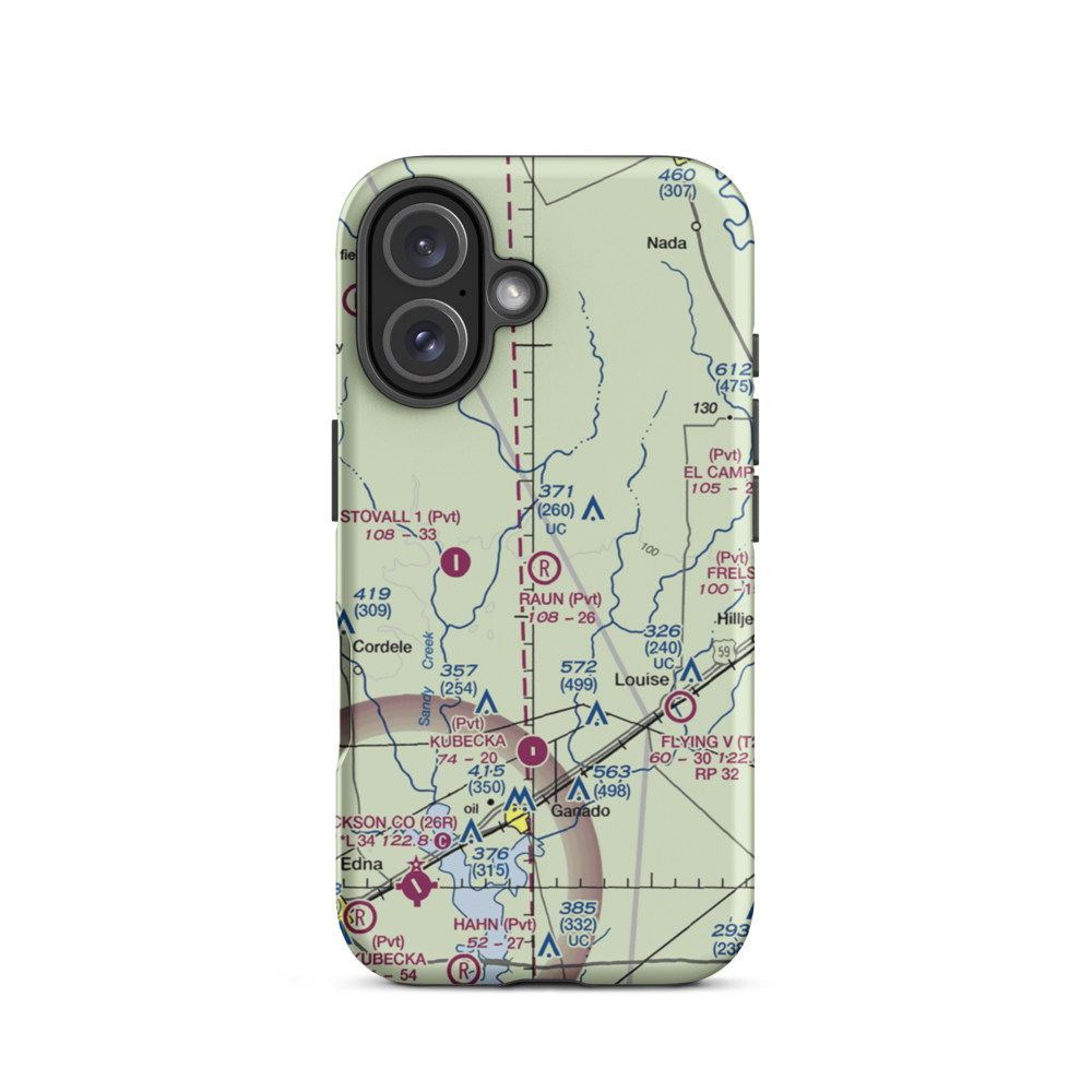 Norris Raun Ranch Airport (68TE) VFR Sectional  Tough iPhone Case iPhone 16 model shown