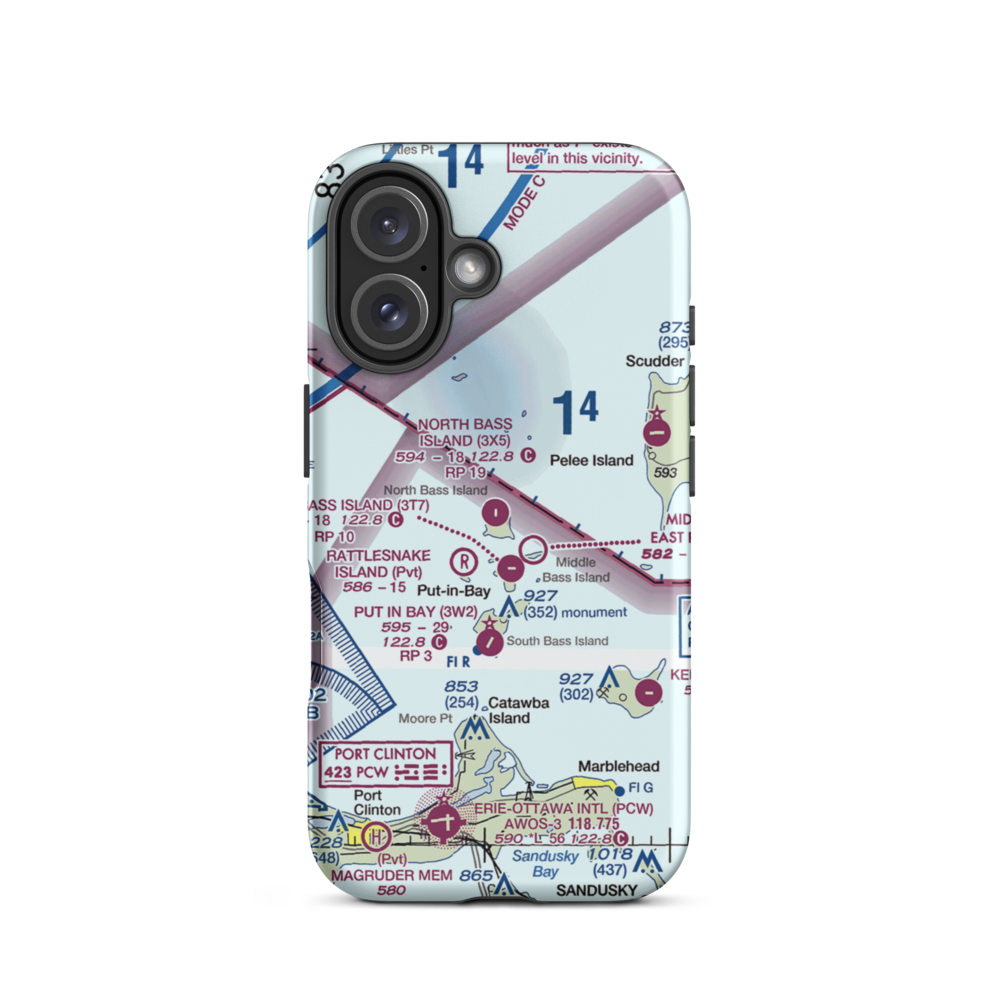 North Bass Island Airport (3X5) VFR Sectional  Tough iPhone Case iPhone 16 model shown