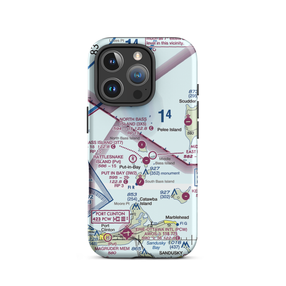 North Bass Island Airport (3X5) VFR Sectional  Tough iPhone Case iPhone 16 Pro model shown