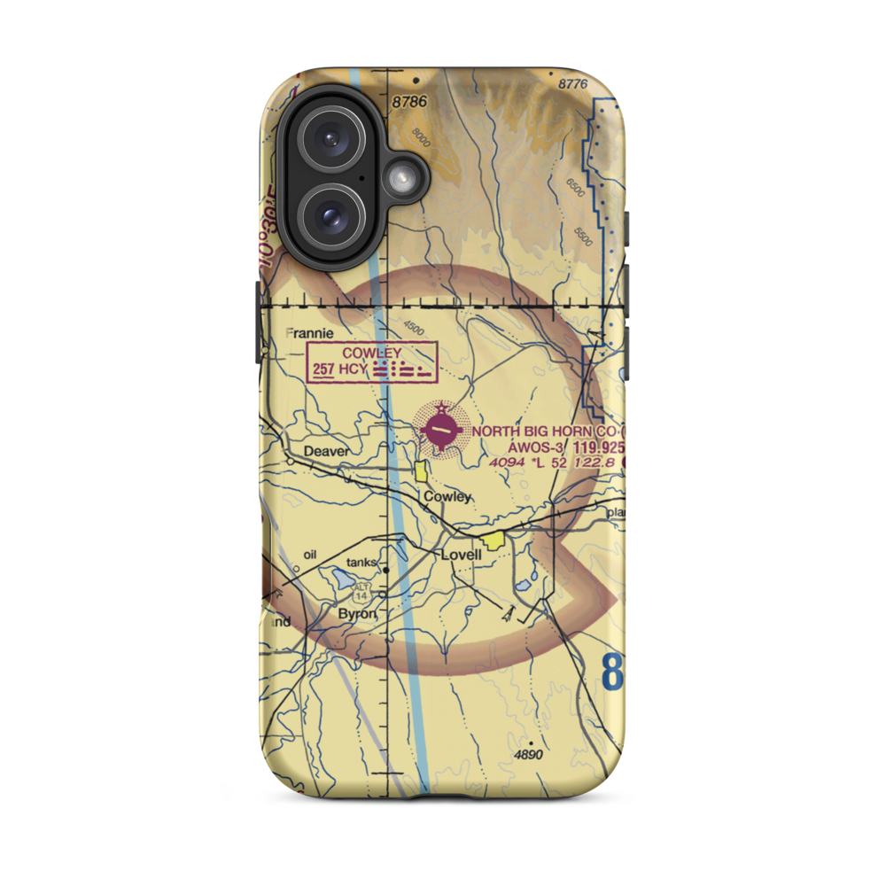 North Big Horn County Airport (U68) VFR Sectional  Tough iPhone Case iPhone 16 Plus model shown