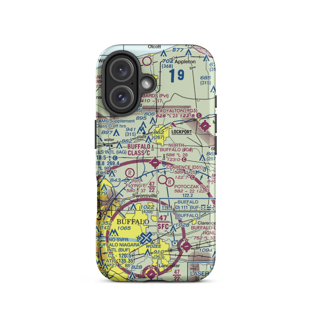 North Buffalo Suburban Airport (0G0) VFR Sectional  Tough iPhone Case iPhone 16 model shown