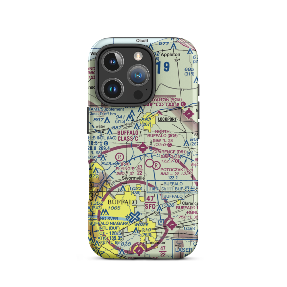 North Buffalo Suburban Airport (0G0) VFR Sectional  Tough iPhone Case iPhone 16 Pro model shown