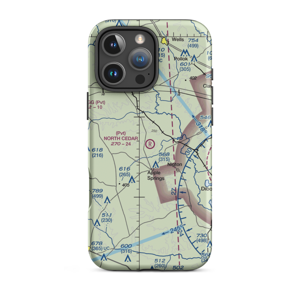 North Cedar Airport (XA71) VFR Sectional  Tough iPhone Case iPhone 16 Pro Max model shown