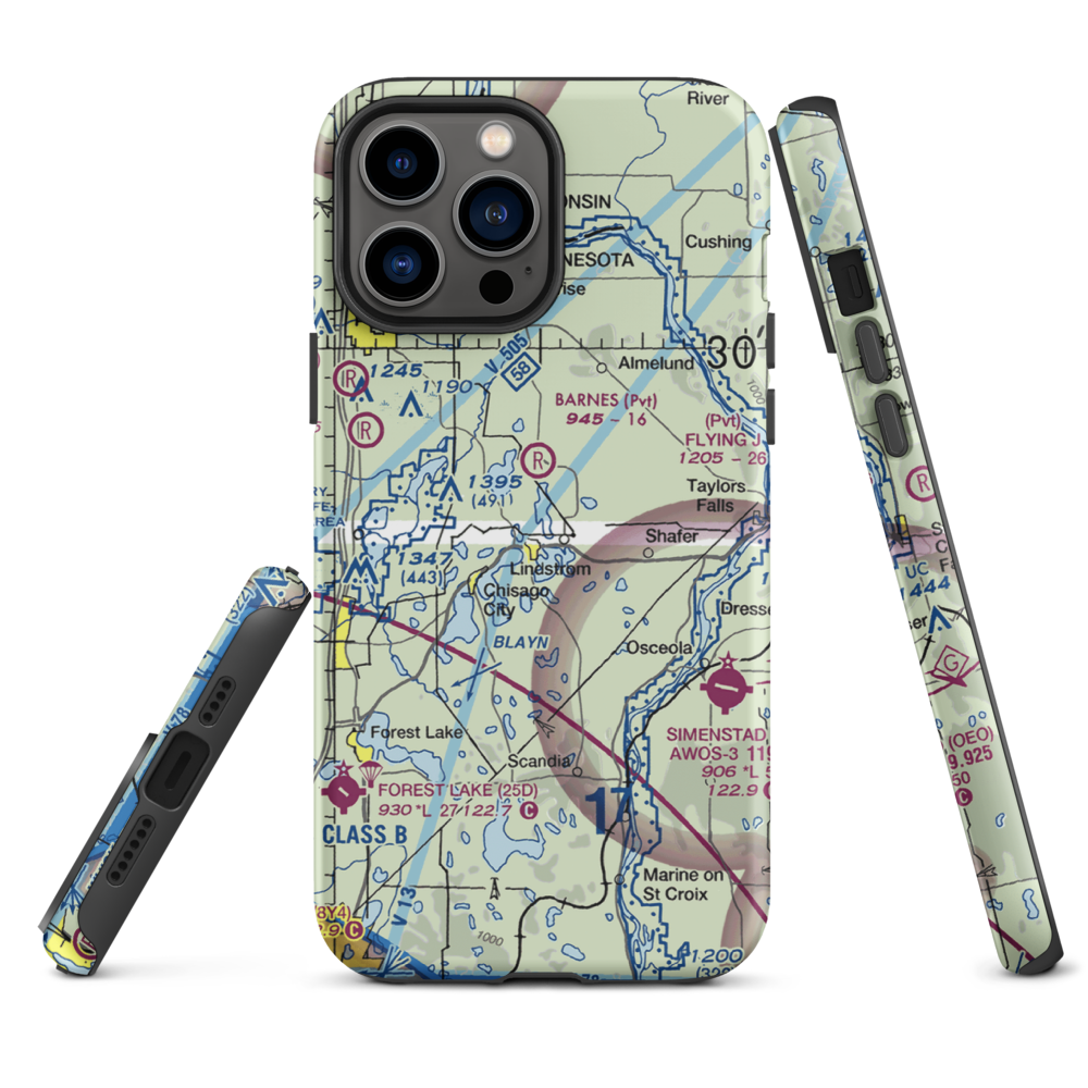 North Center Lake Seaplane Base (6MN4) VFR Sectional  Tough iPhone Case iPhone 13 Pro Max model shown