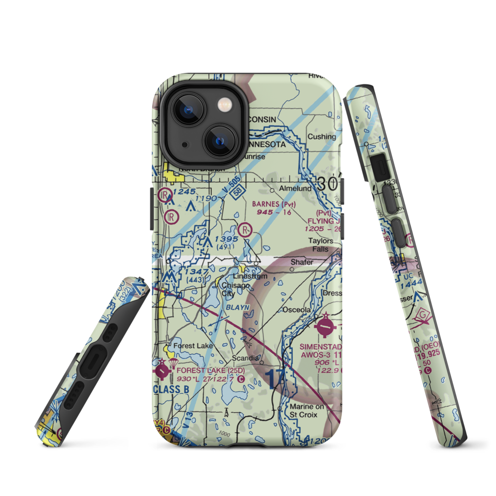 North Center Lake Seaplane Base (6MN4) VFR Sectional  Tough iPhone Case iPhone 14 model shown