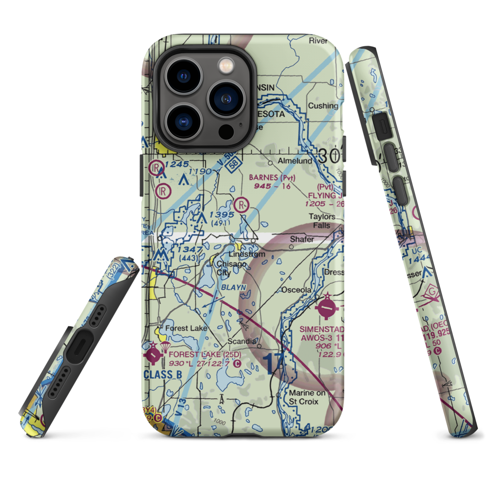 North Center Lake Seaplane Base (6MN4) VFR Sectional  Tough iPhone Case iPhone 14 Pro Max model shown