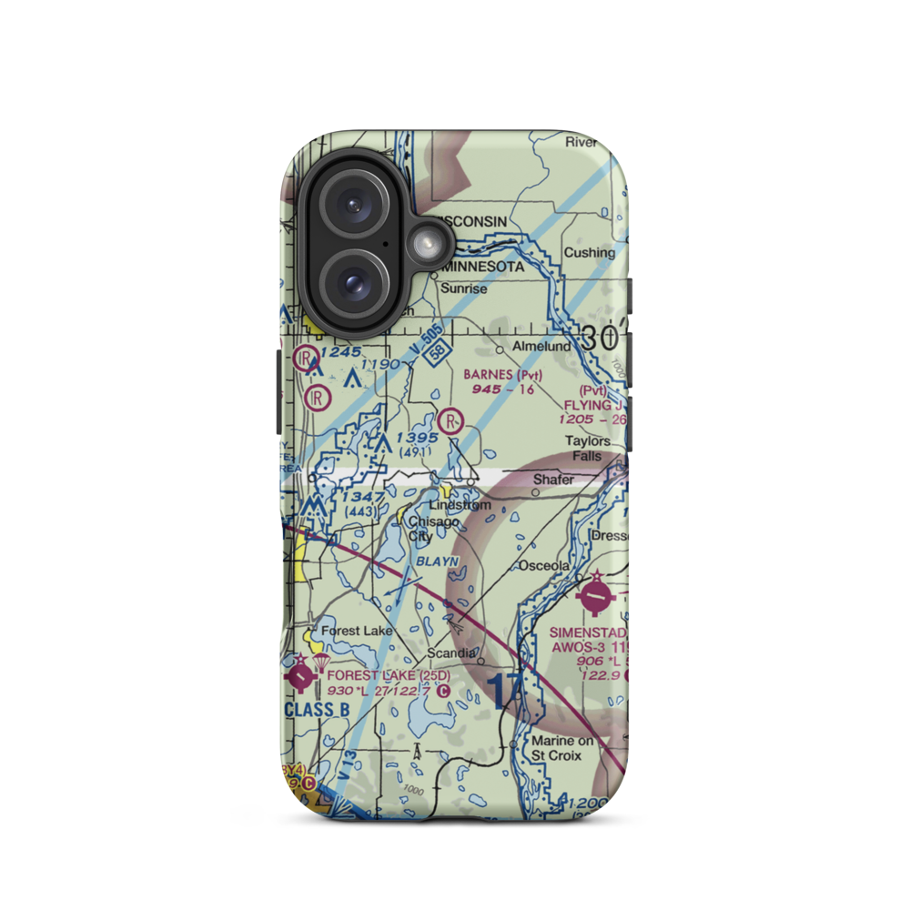 North Center Lake Seaplane Base (6MN4) VFR Sectional  Tough iPhone Case iPhone 16 model shown