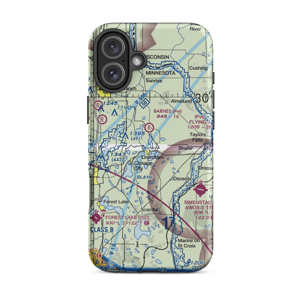 North Center Lake Seaplane Base (6MN4) VFR Sectional  Tough iPhone Case iPhone 16 Plus model shown