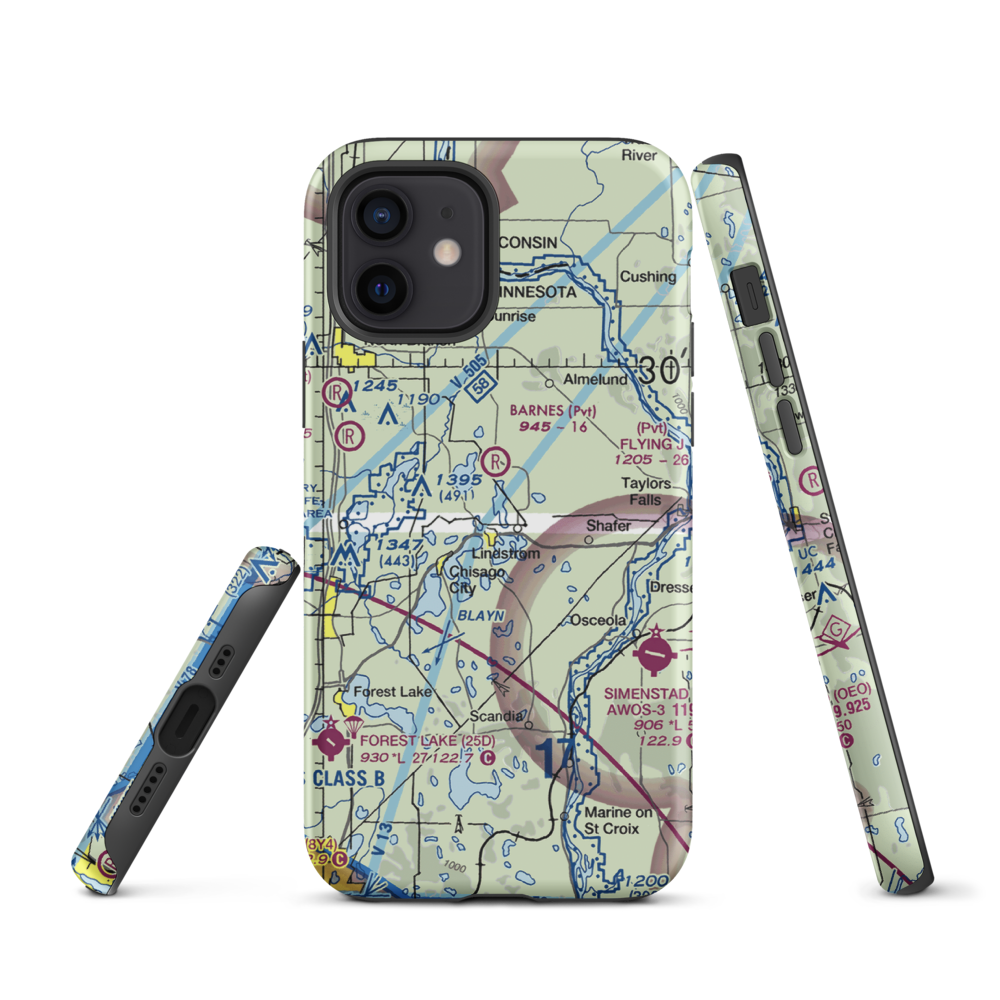North Center Lake Seaplane Base (6MN4) VFR Sectional  Tough iPhone Case iPhone 12 model shown