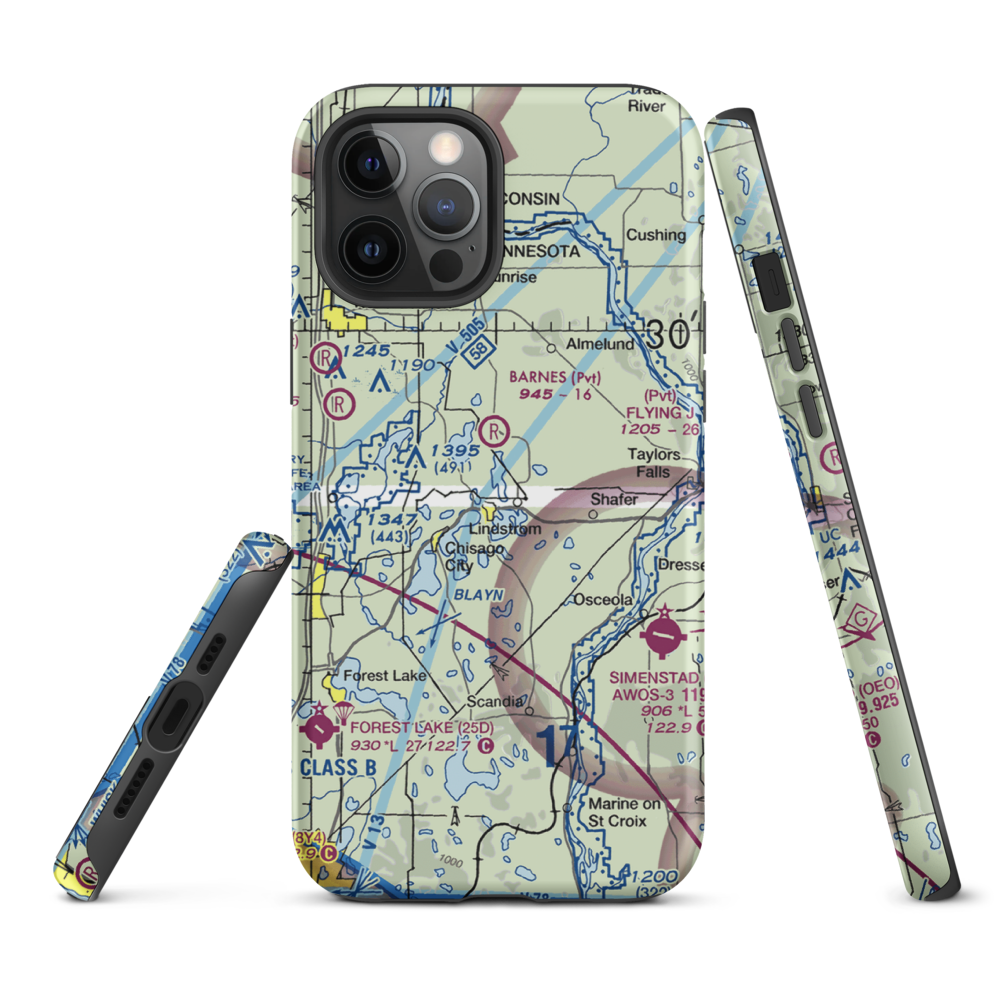 North Center Lake Seaplane Base (6MN4) VFR Sectional  Tough iPhone Case iPhone 12 Pro Max model shown