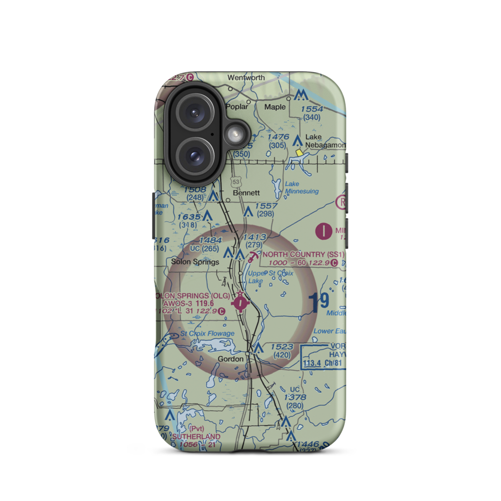 North Country Seaplane Base (SS1) VFR Sectional  Tough iPhone Case iPhone 16 model shown