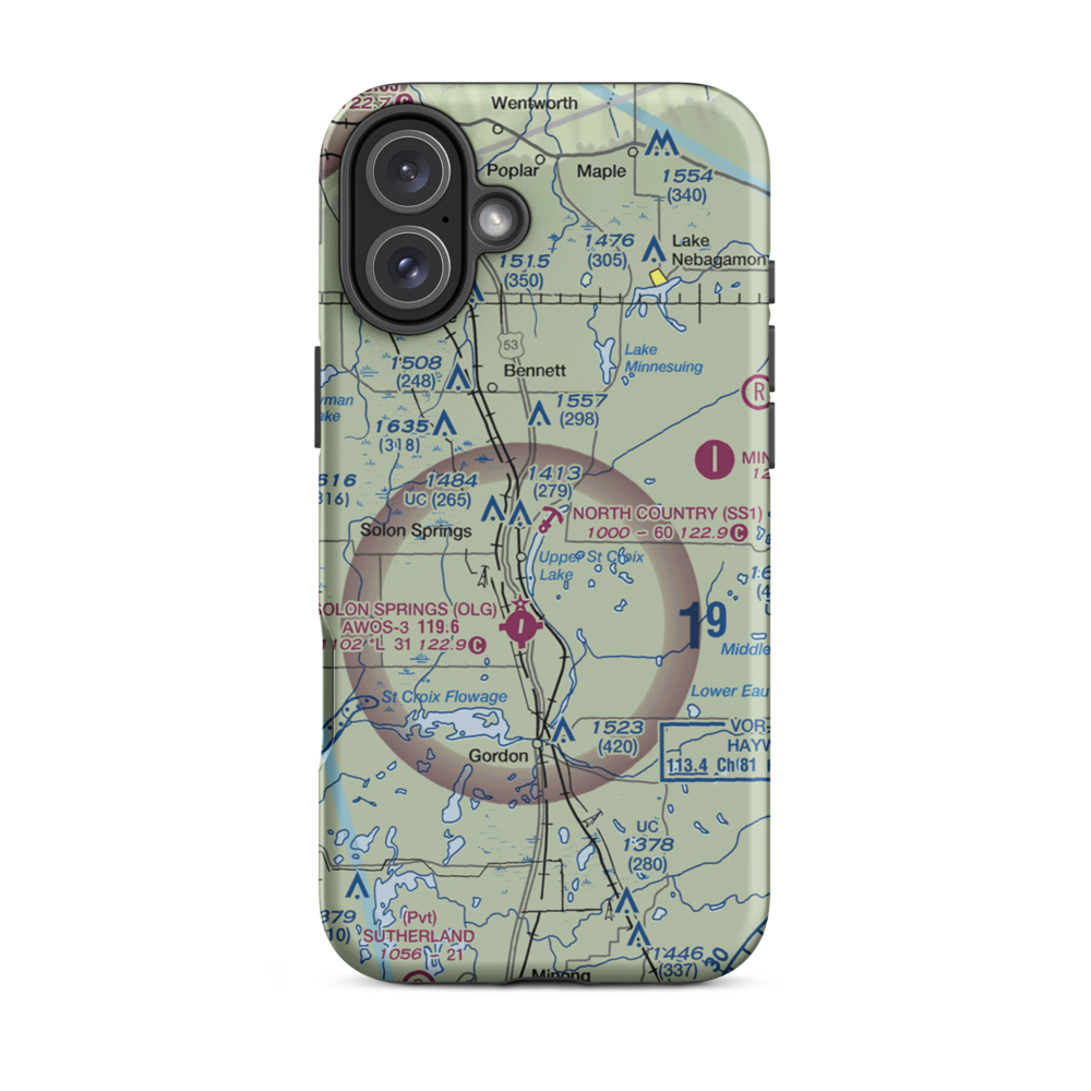North Country Seaplane Base (SS1) VFR Sectional  Tough iPhone Case iPhone 16 Plus model shown