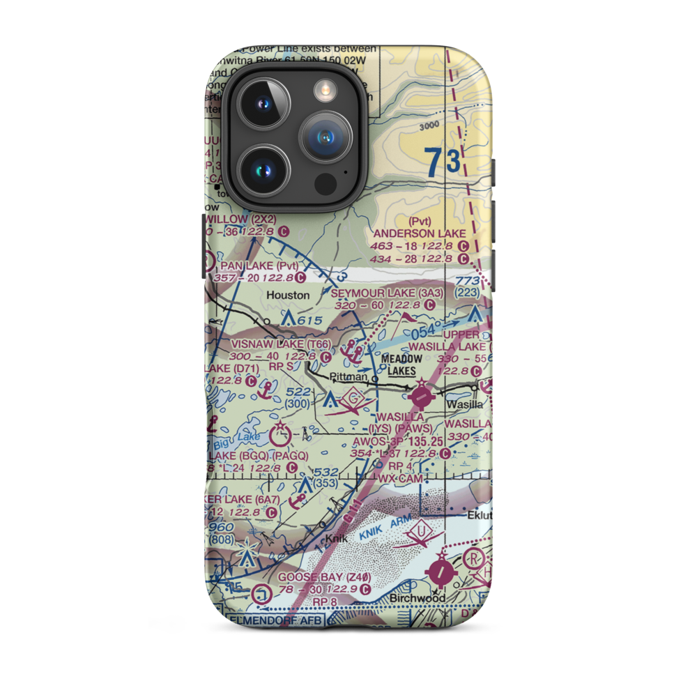 North Cubs Strip Airport (8AK8) VFR Sectional  Tough iPhone Case iPhone 16 Pro Max model shown