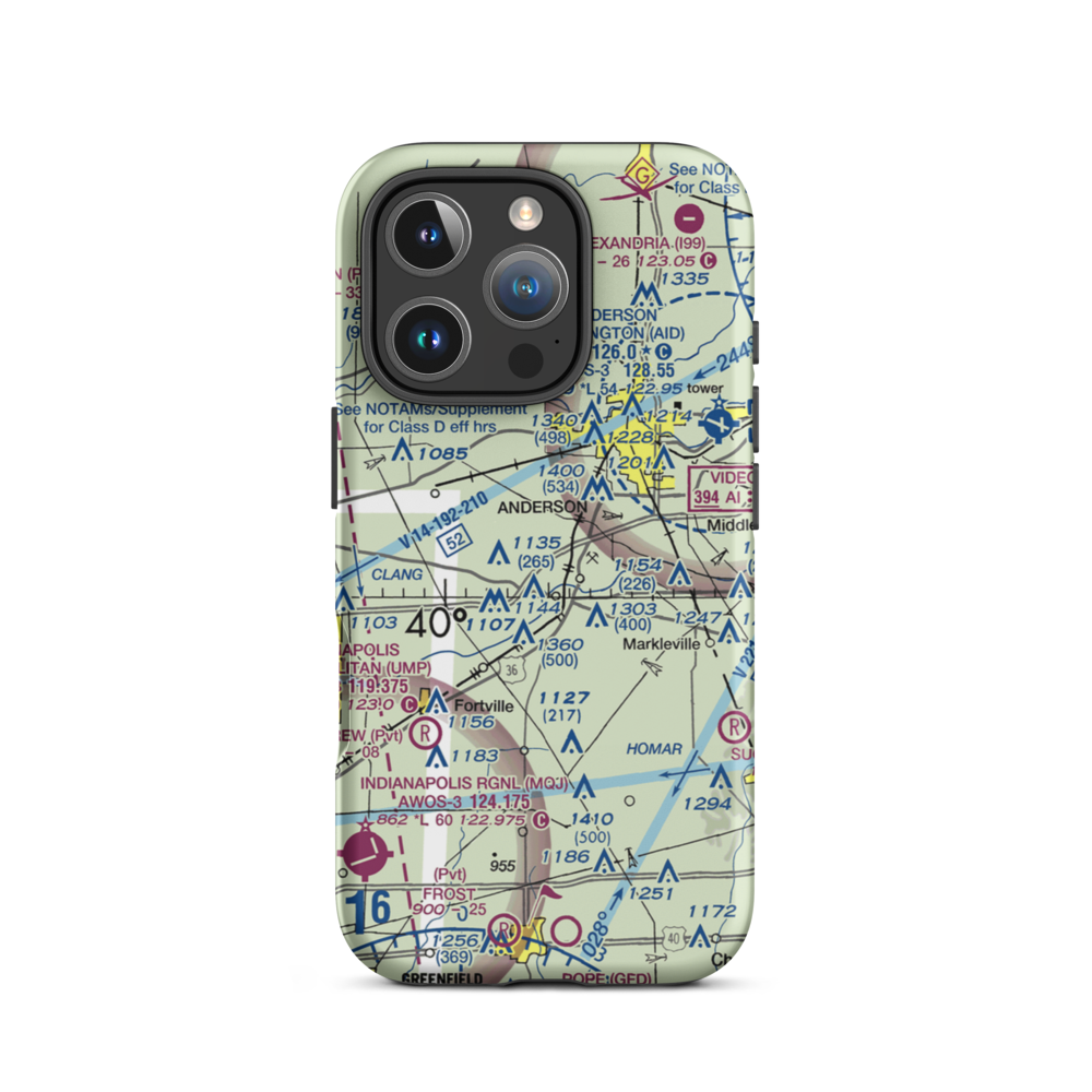 North Lakeland Airport (IN31) VFR Sectional  Tough iPhone Case iPhone 16 Pro model shown