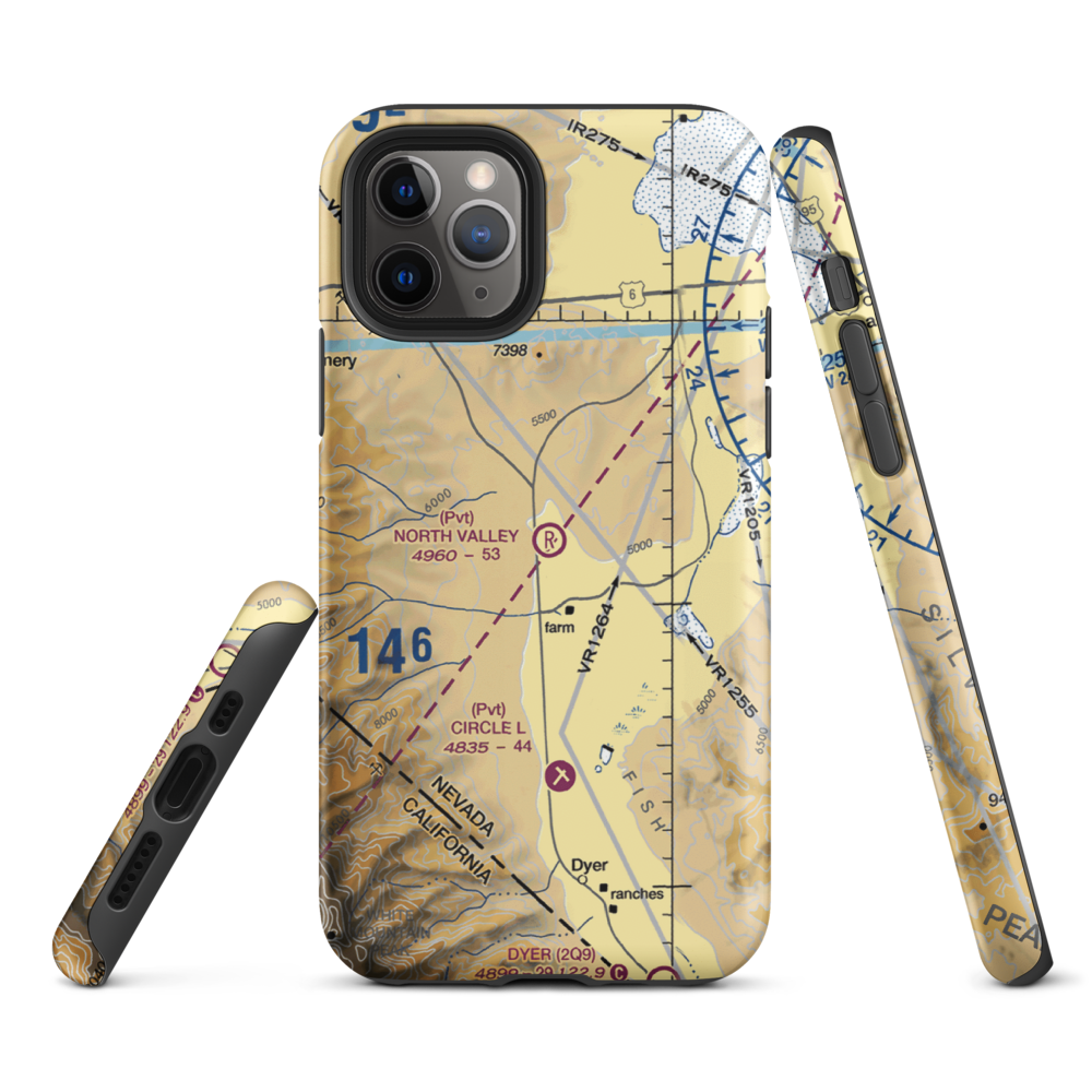 North Valley Airport (9CA6) VFR Sectional  Tough iPhone Case iPhone 11 Pro model shown