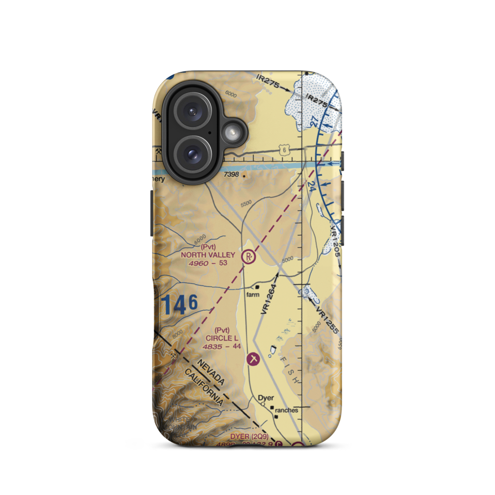 North Valley Airport (9CA6) VFR Sectional  Tough iPhone Case iPhone 16 model shown