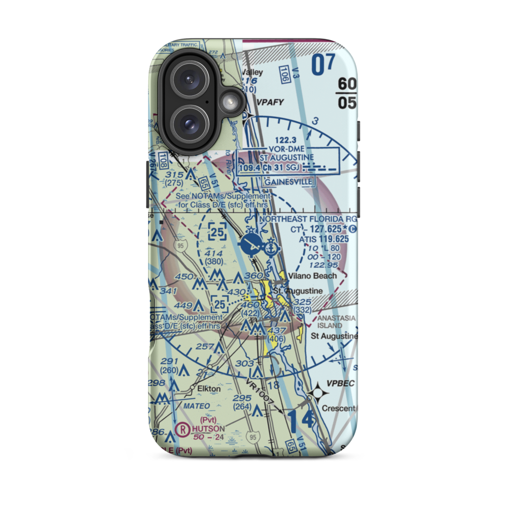 Northeast Florida Regional Airport (SGJ) VFR Sectional  Tough iPhone Case iPhone 16 Plus model shown