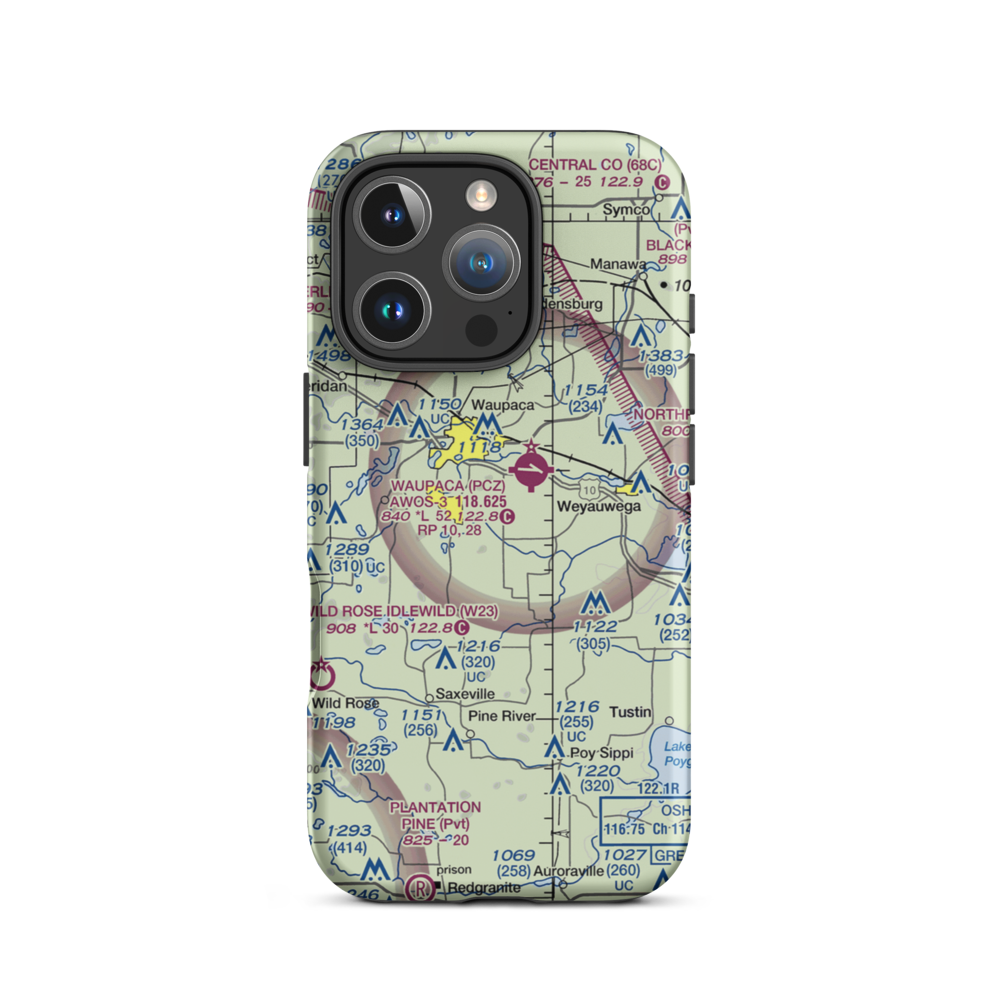 Northern Lite Airport (00WI) VFR Sectional  Tough iPhone Case iPhone 16 Pro model shown