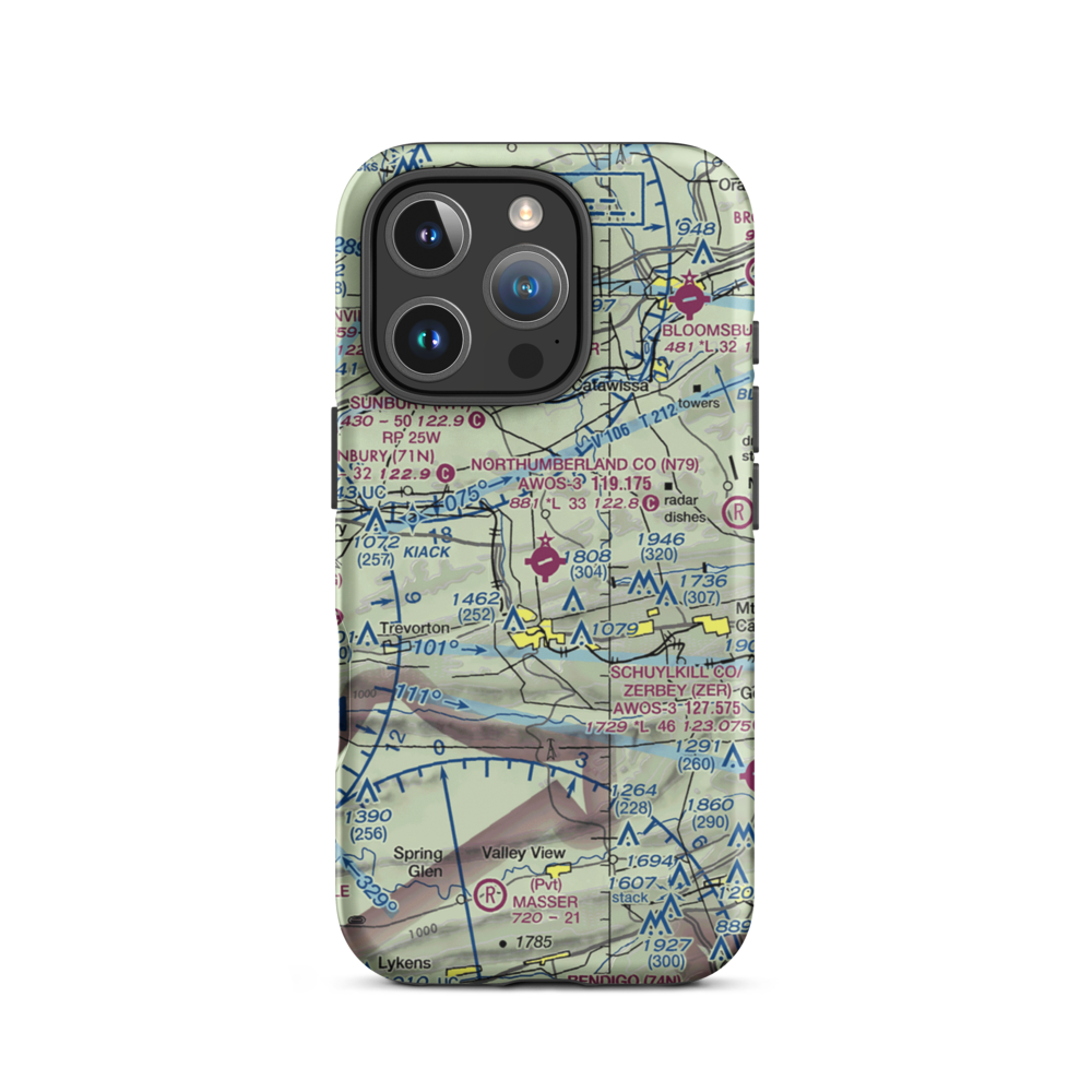 Northumberland County Airport (N79) VFR Sectional  Tough iPhone Case iPhone 16 Pro model shown